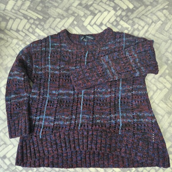 French Connection Womens Chunky Knit Wool Sweater Burgundy Size S - Picture 7 of 10